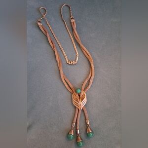Art Deco Influenced Green Bead Necklace*
